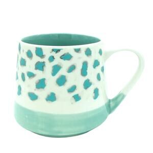 SHEFFIELD HOME Stoneware Coffee Mug in Turquoise Leopard